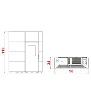 Masnada, Poêle à pellets granulés Palazzetti Ecofire ELISABETH 9 Kw