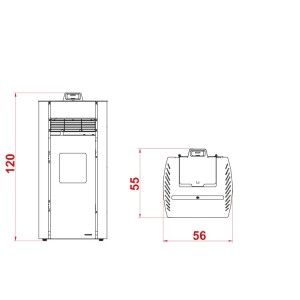 Poêle à pellets "granulés" Palazzetti Ecofire BIANCA 12Kw Acier