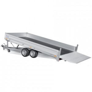 Remorque Transporteur Basculante avec Ridelles et Pont d'Accès TP 406 204 2700 2 KRP 406X204X35 2700KG