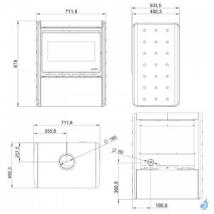 Poêle à bois Palazzetti ASIA 9KW avec Ventilation Air Chaud Frontale
