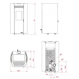 Poêle à pellets "granulés" Palazzetti Ecofire FLO TC 6 ou 9Kw